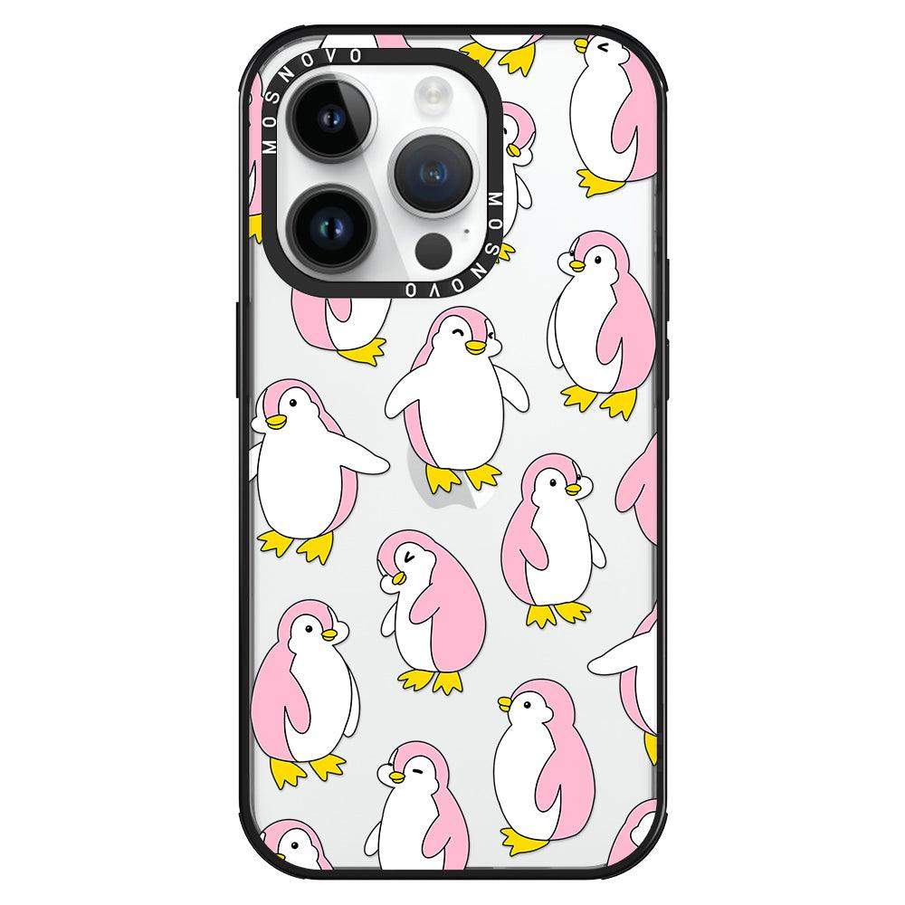 Pink Penguins Phone Case - iPhone 14 Pro Case - MOSNOVO