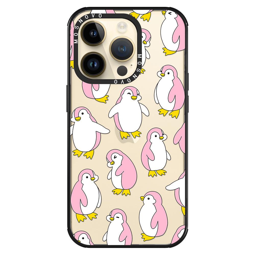 Pink Penguins Phone Case - iPhone 14 Pro Case - MOSNOVO