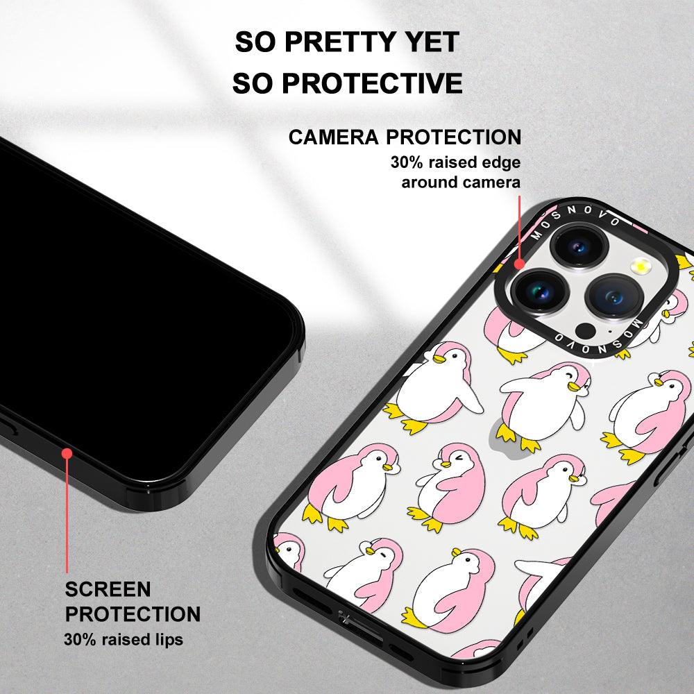 Pink Penguins Phone Case - iPhone 14 Pro Case - MOSNOVO