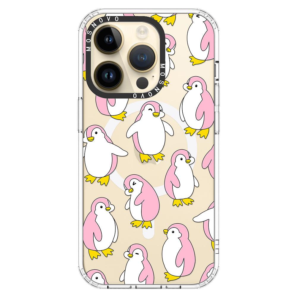 Pink Penguins Phone Case - iPhone 14 Pro Case - MOSNOVO