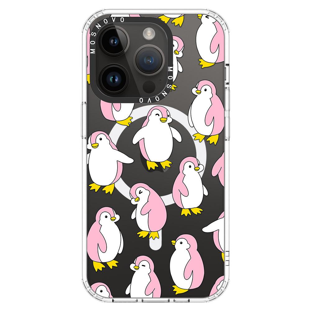 Pink Penguins Phone Case - iPhone 14 Pro Case - MOSNOVO