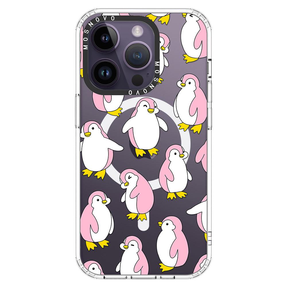 Pink Penguins Phone Case - iPhone 14 Pro Case - MOSNOVO