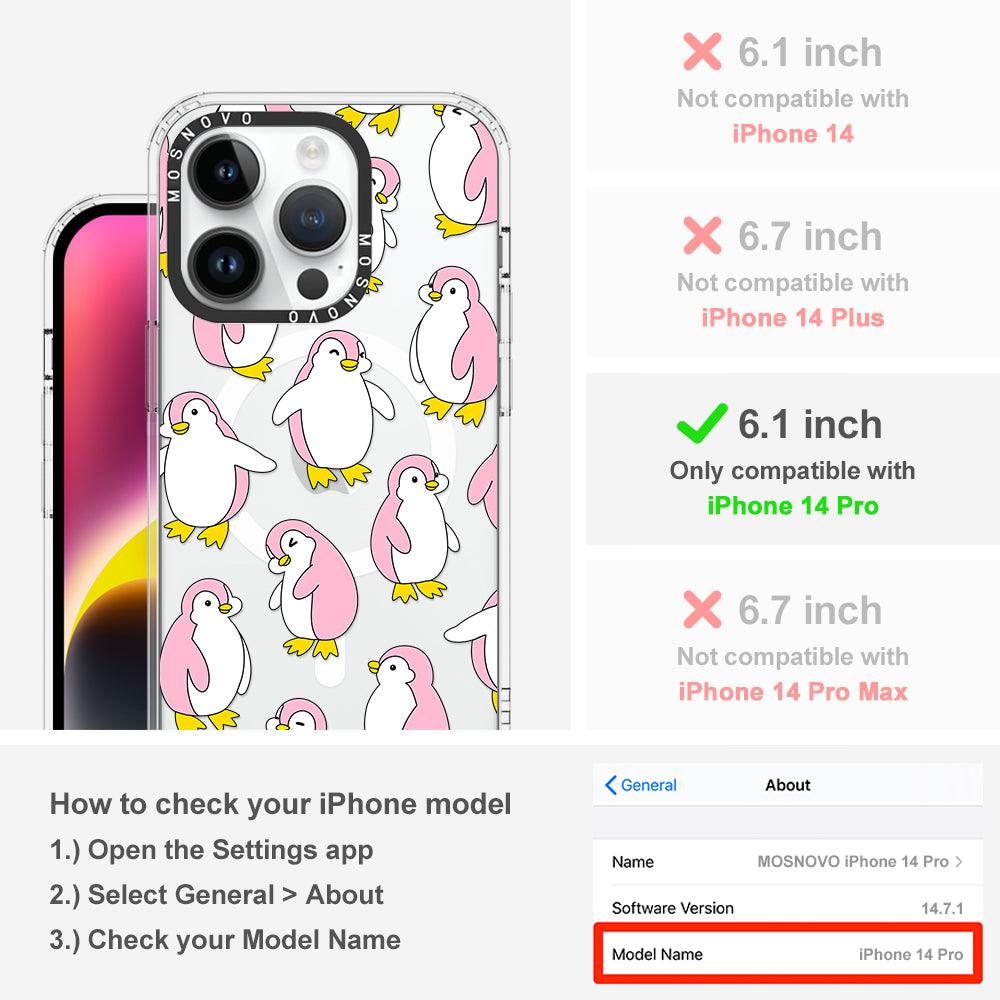 Pink Penguins Phone Case - iPhone 14 Pro Case - MOSNOVO