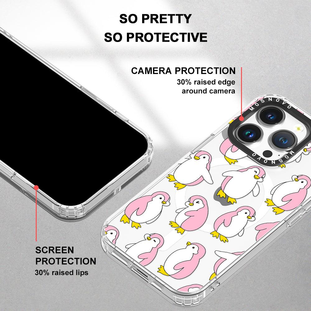 Pink Penguins Phone Case - iPhone 14 Pro Case - MOSNOVO