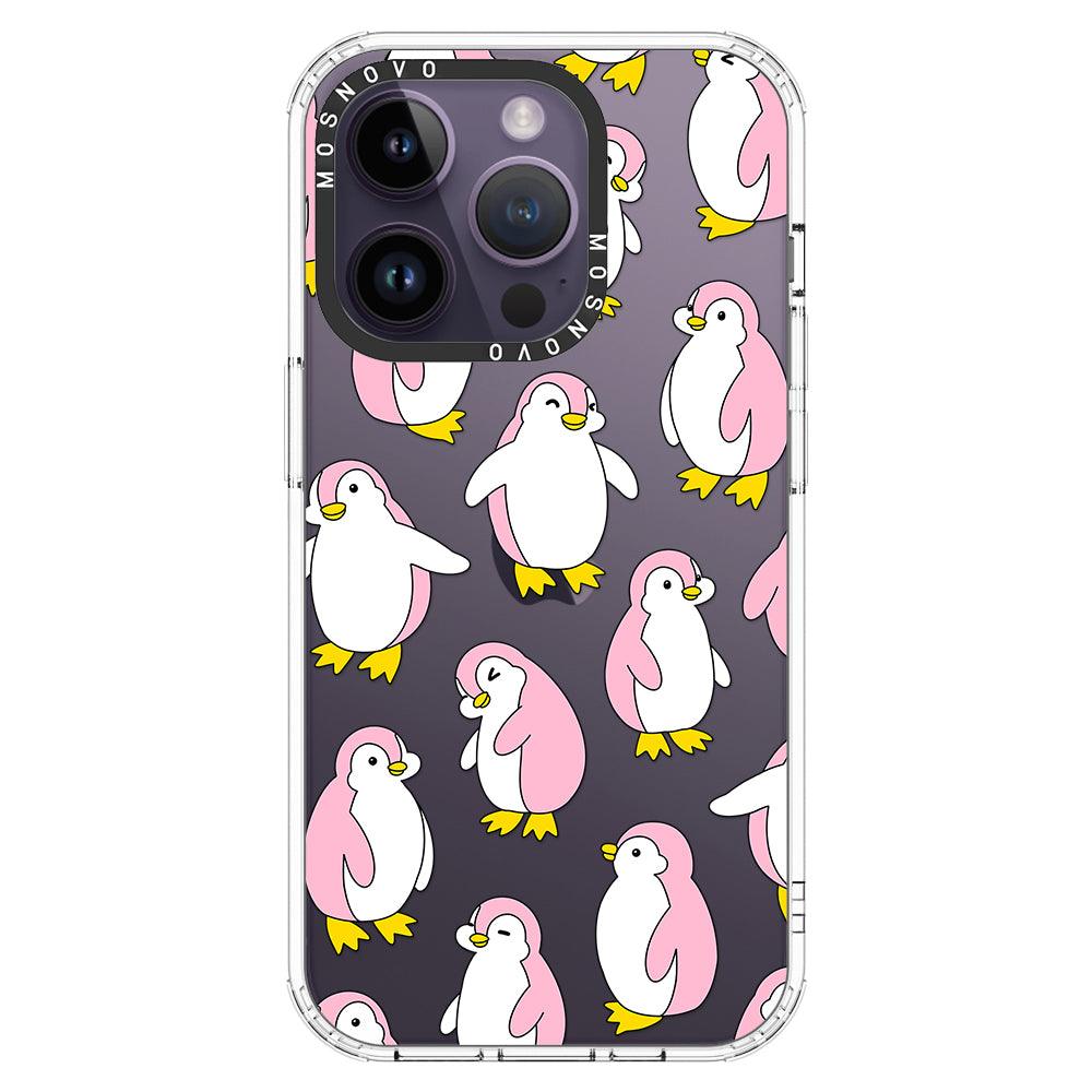 Pink Penguins Phone Case - iPhone 14 Pro Case - MOSNOVO