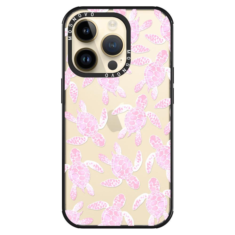 Pink Turtle Phone Case - iPhone 14 Pro Case - MOSNOVO