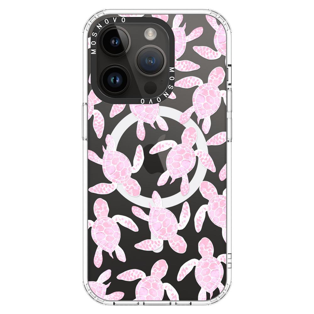 Pink Turtle Phone Case - iPhone 14 Pro Case - MOSNOVO