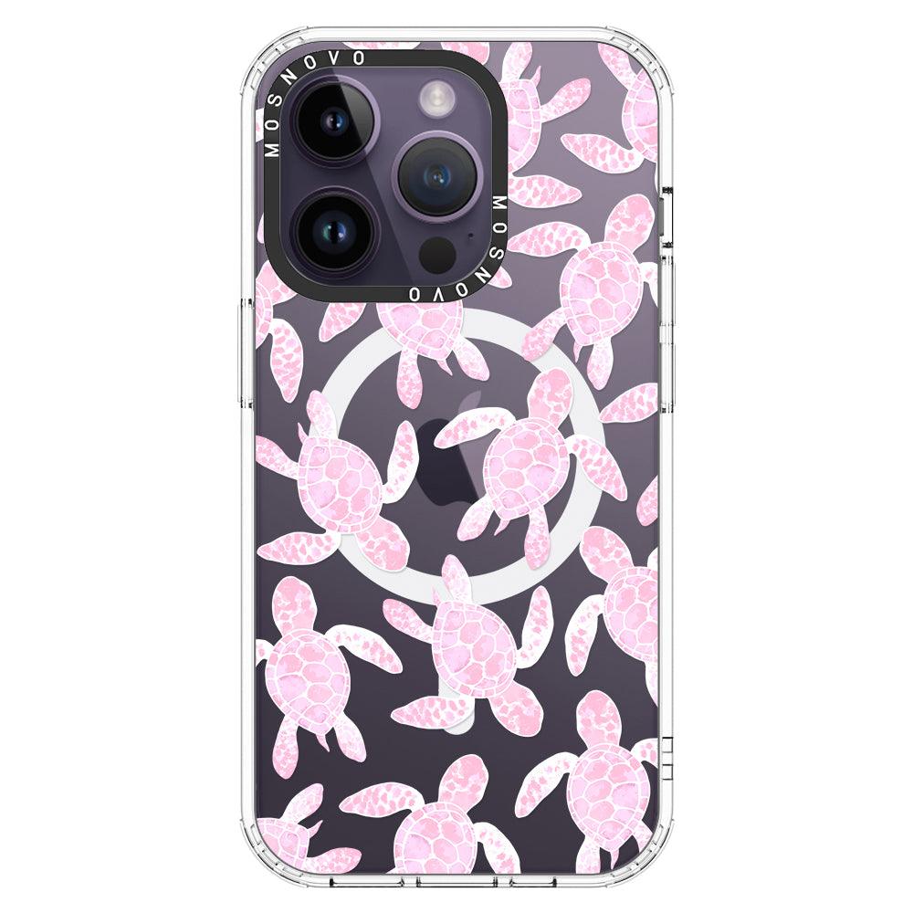 Pink Turtle Phone Case - iPhone 14 Pro Case - MOSNOVO