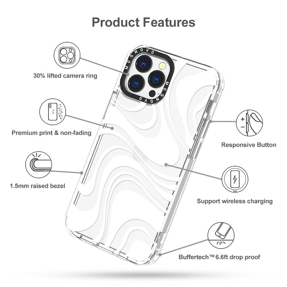 White Swirl Phone Case - iPhone 13 Pro Max Case