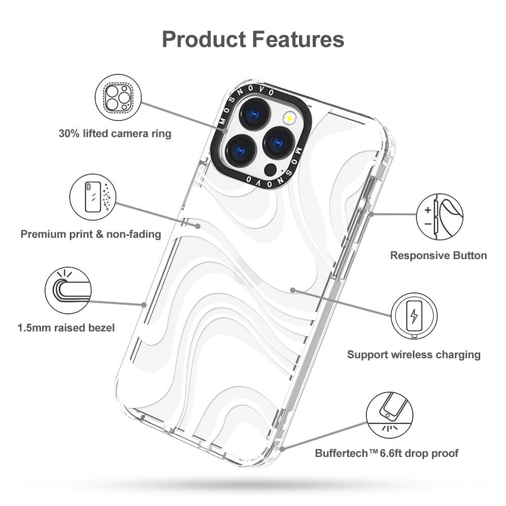 White Swirl Phone Case - iPhone 13 Pro Case