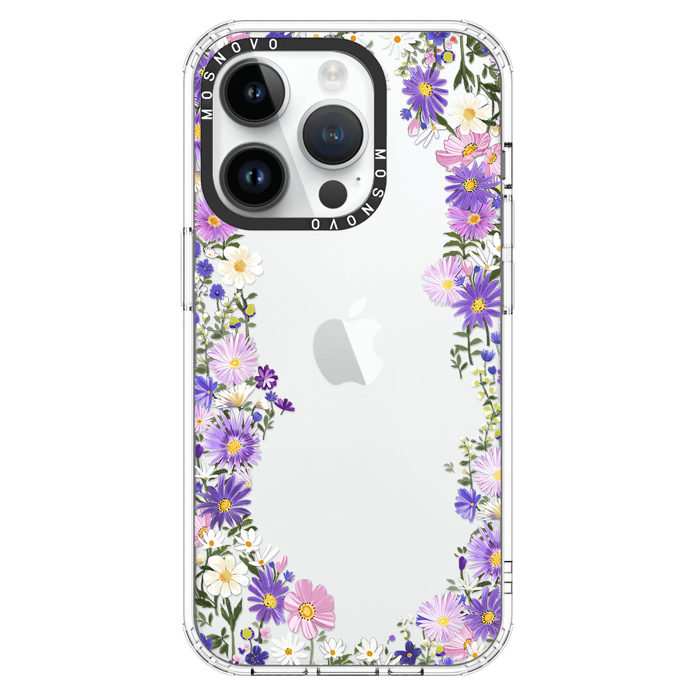 Purple Daisy Garden Phone Case - iPhone 14 Pro Case - MOSNOVO