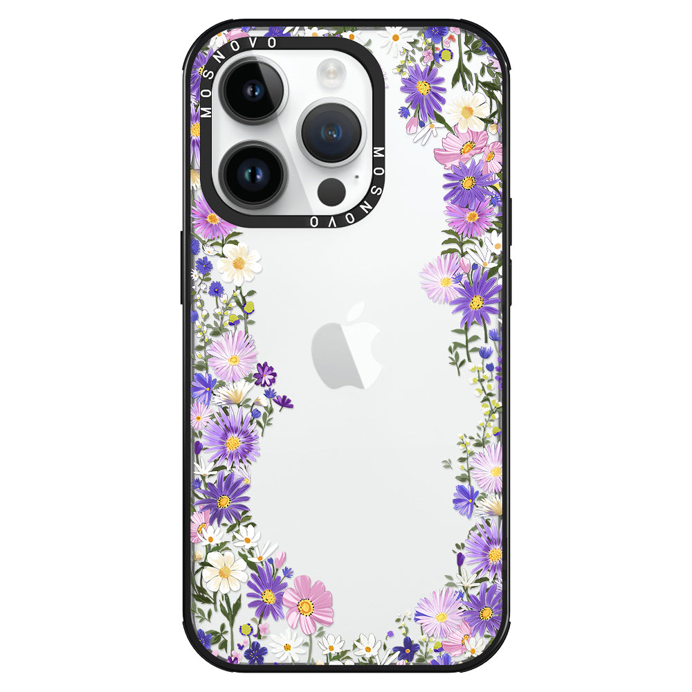 Purple Daisy Garden Phone Case - iPhone 14 Pro Case - MOSNOVO