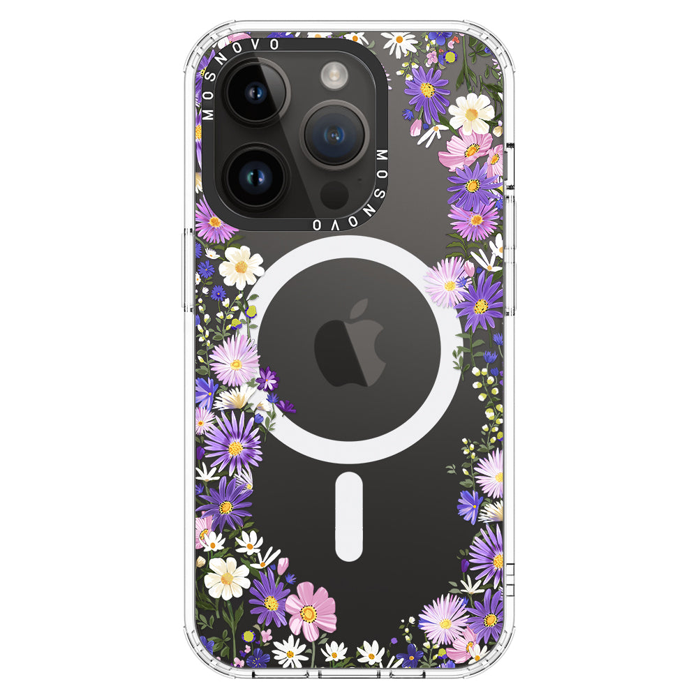 Purple Daisy Garden Phone Case - iPhone 14 Pro Case - MOSNOVO