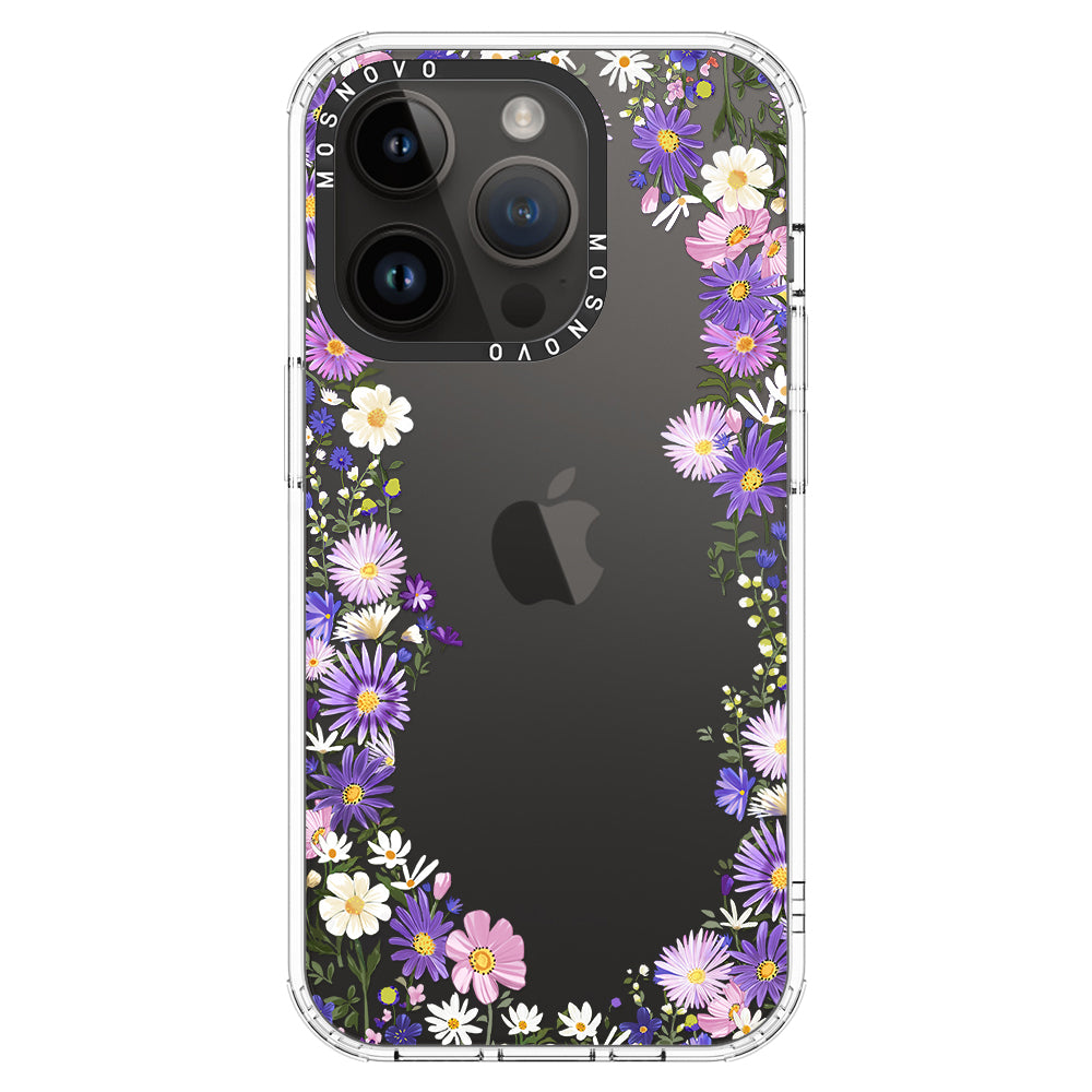 Purple Daisy Garden Phone Case - iPhone 14 Pro Case - MOSNOVO