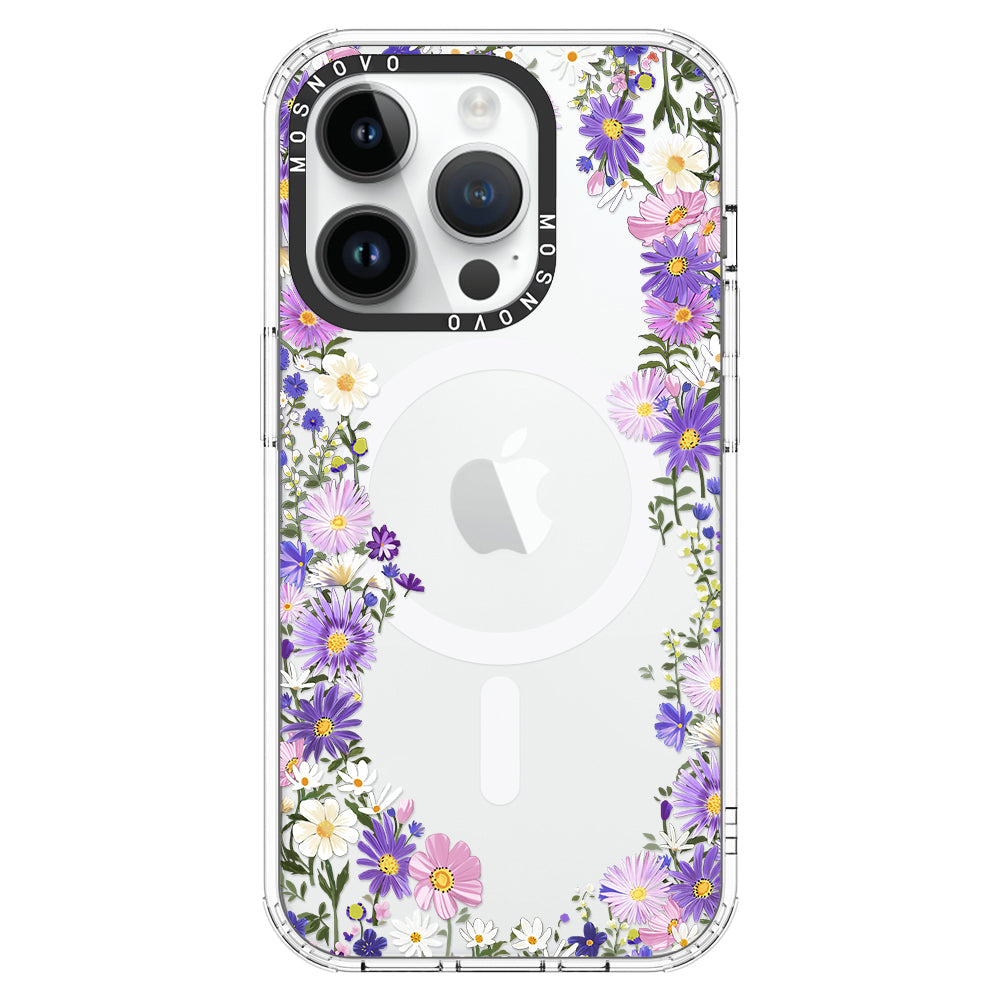 Purple Daisy Garden Phone Case - iPhone 14 Pro Case - MOSNOVO