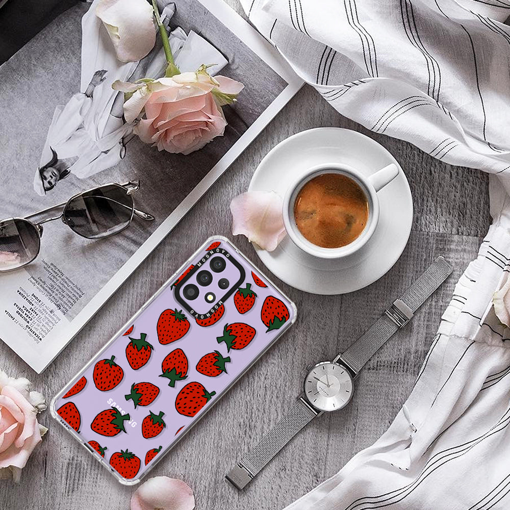 Red Strawberry Phone Case - Samsung Galaxy A52 & A52 Case - MOSNOVO