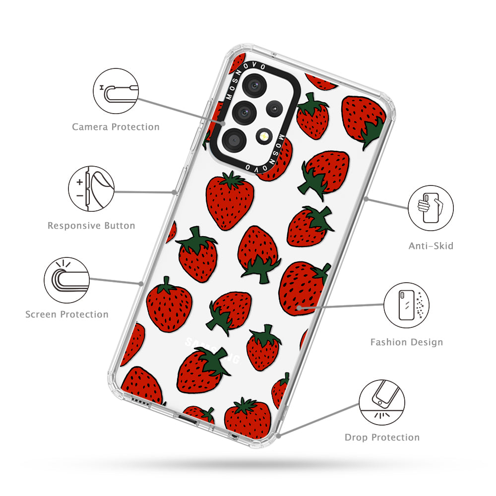 Red Strawberry Phone Case - Samsung Galaxy A52 & A52 Case - MOSNOVO