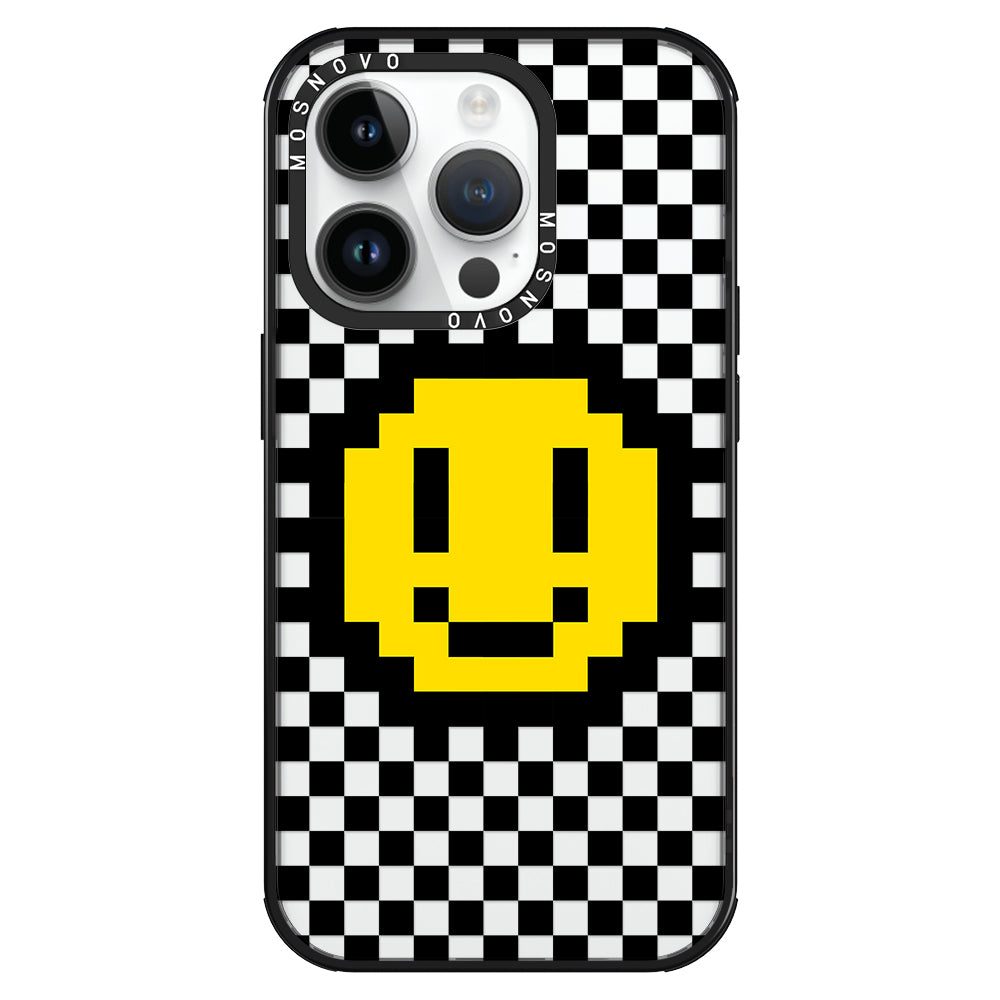 Smile Checkered Phone Case - iPhone 14 Pro Case - MOSNOVO