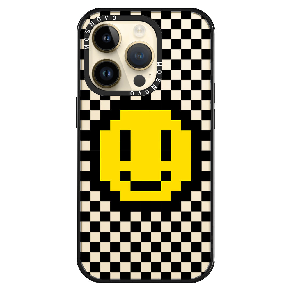 Smile Checkered Phone Case - iPhone 14 Pro Case - MOSNOVO