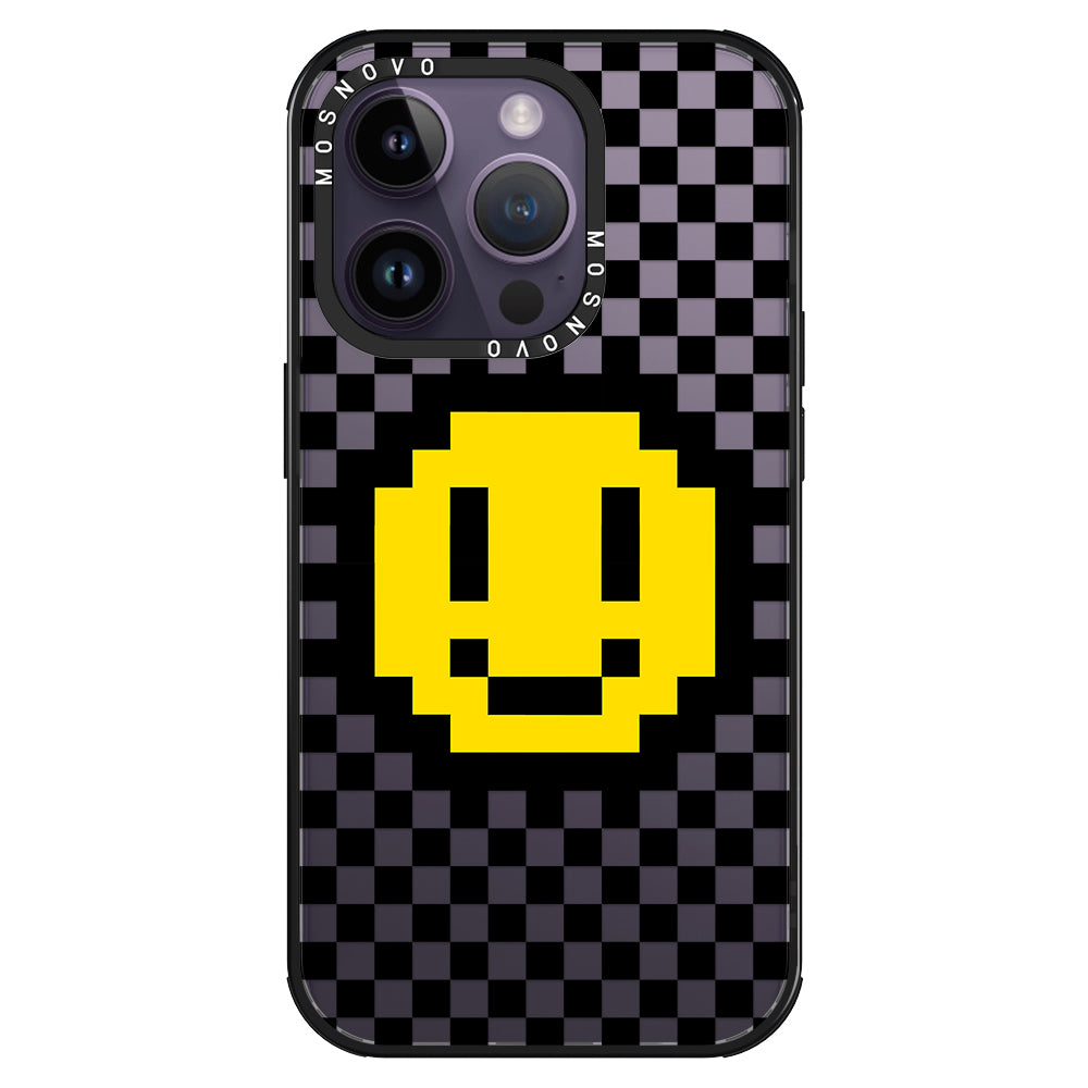 Smile Checkered Phone Case - iPhone 14 Pro Case - MOSNOVO