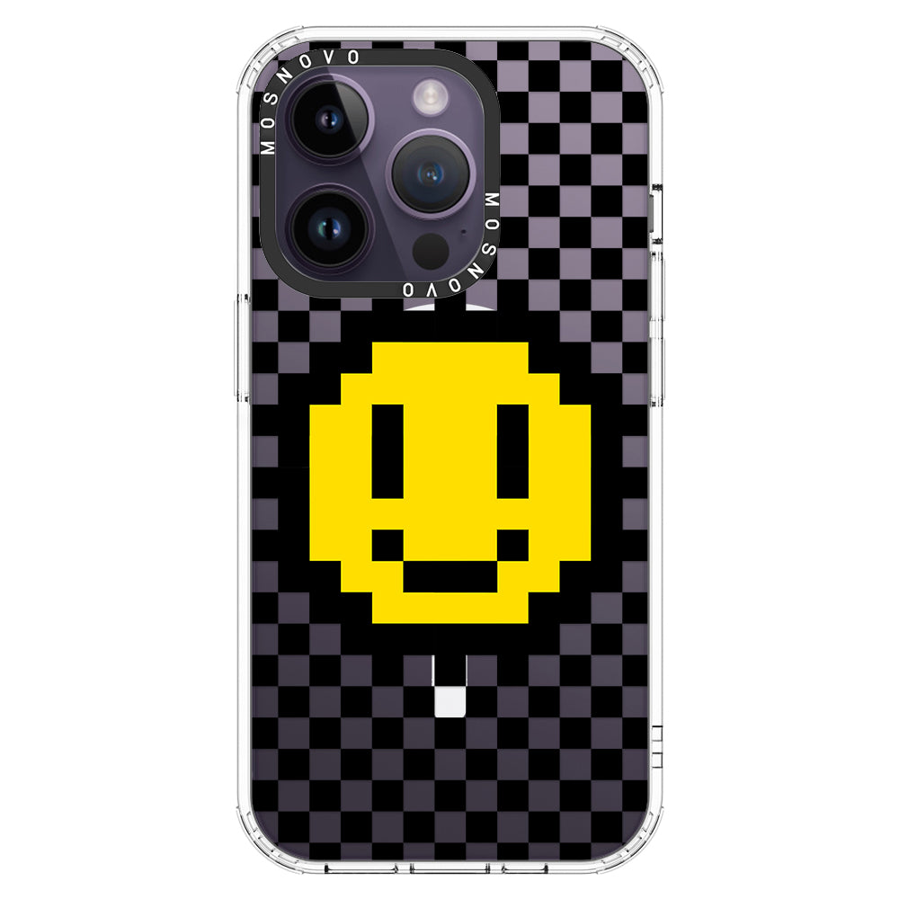 Smile Checkered Phone Case - iPhone 14 Pro Case - MOSNOVO