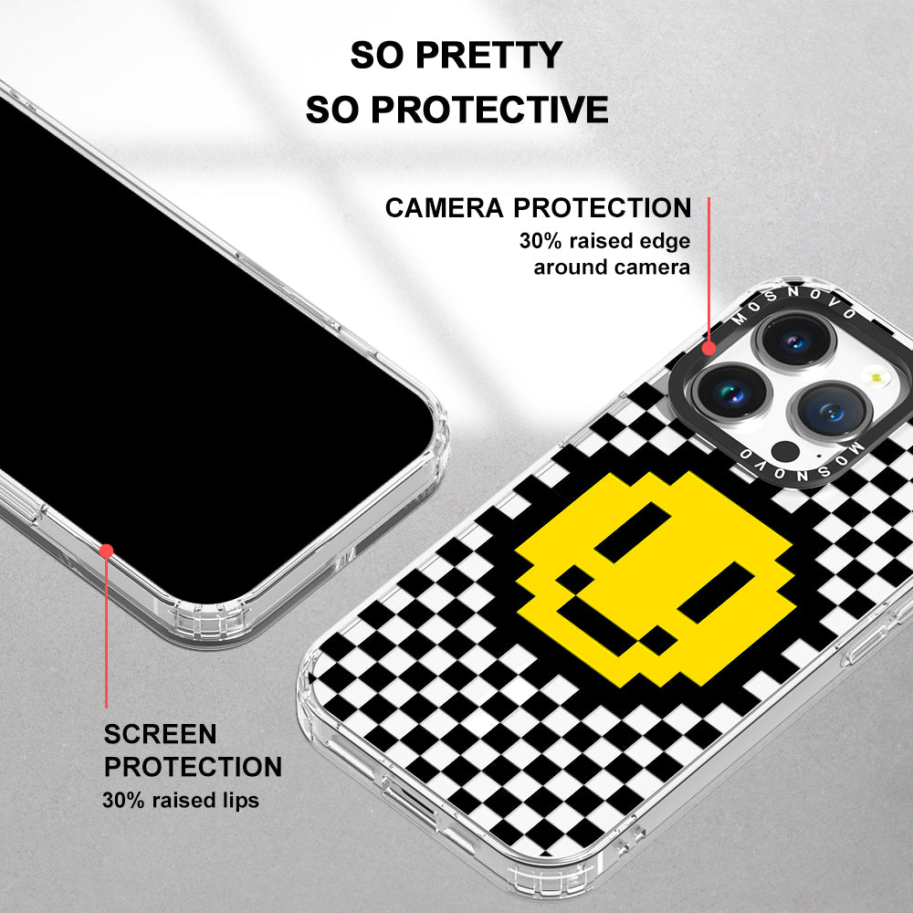 Smile Checkered Phone Case - iPhone 14 Pro Case - MOSNOVO