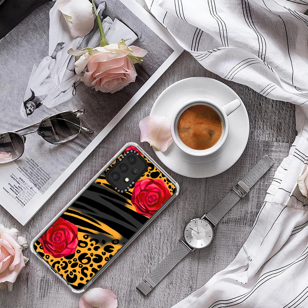 Wild Floral Leopard Phone Case - Samsung Galaxy A52 & A52 Case - MOSNOVO