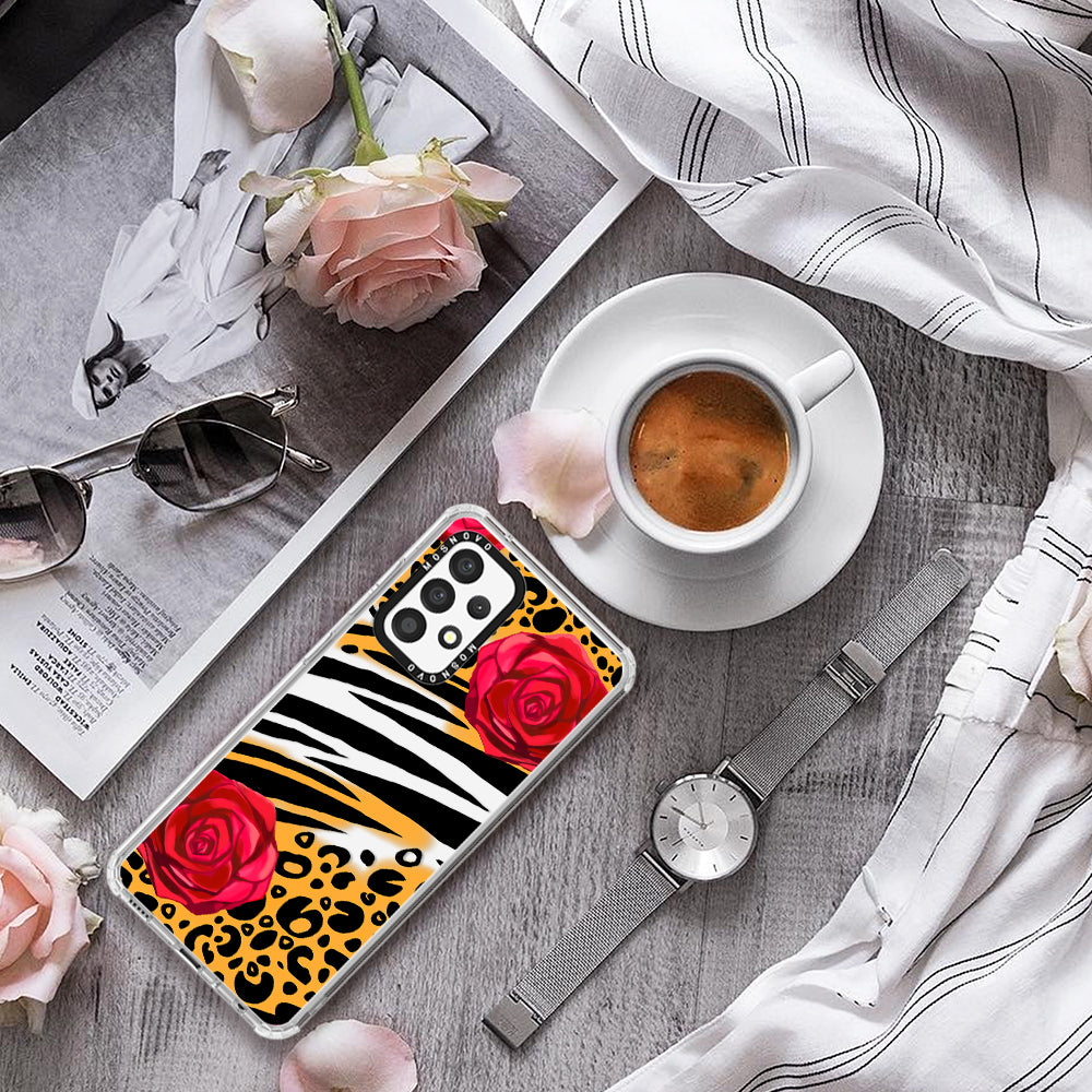 Wild Floral Leopard Phone Case - Samsung Galaxy A52 & A52 Case - MOSNOVO