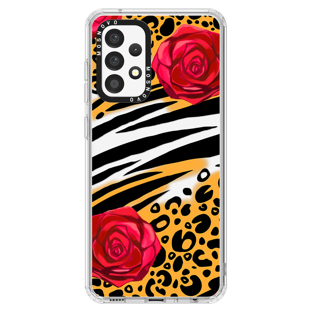 Wild Floral Leopard Phone Case - Samsung Galaxy A52 & A52 Case - MOSNOVO