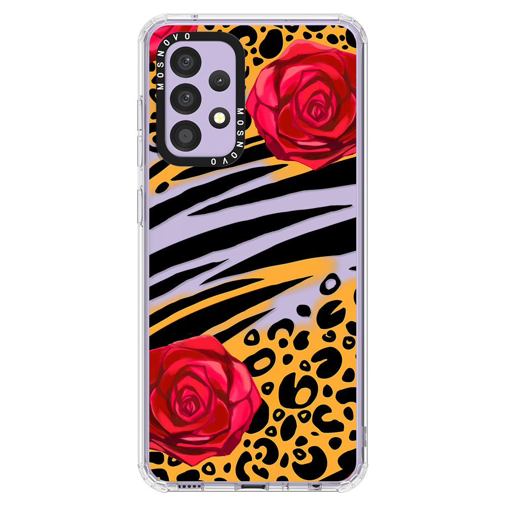 Wild Floral Leopard Phone Case - Samsung Galaxy A52 & A52 Case - MOSNOVO