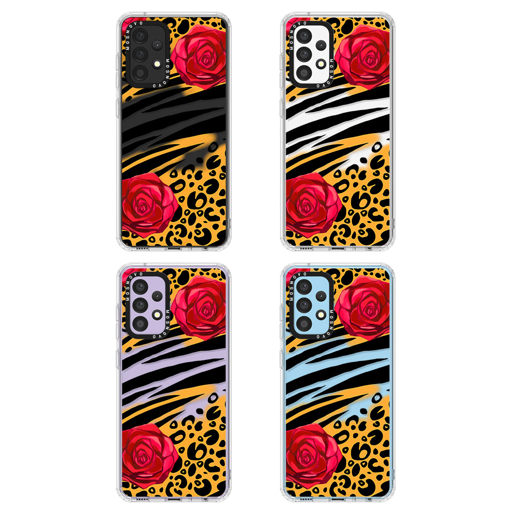 Wild Floral Leopard Phone Case - Samsung Galaxy A52 & A52 Case - MOSNOVO