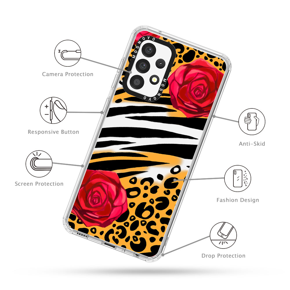 Wild Floral Leopard Phone Case - Samsung Galaxy A52 & A52 Case - MOSNOVO