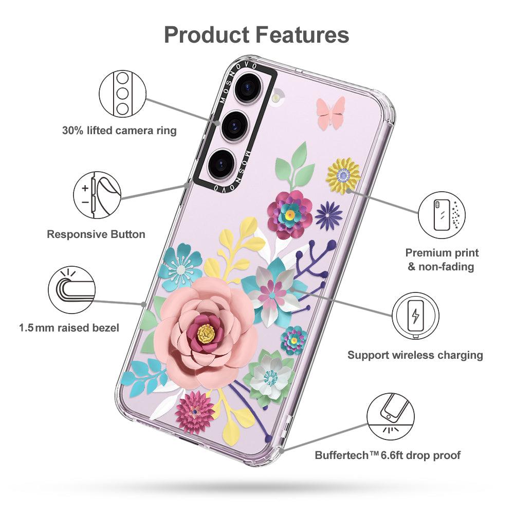 3D Floral Phone Case - Samsung Galaxy S23 Case - MOSNOVO