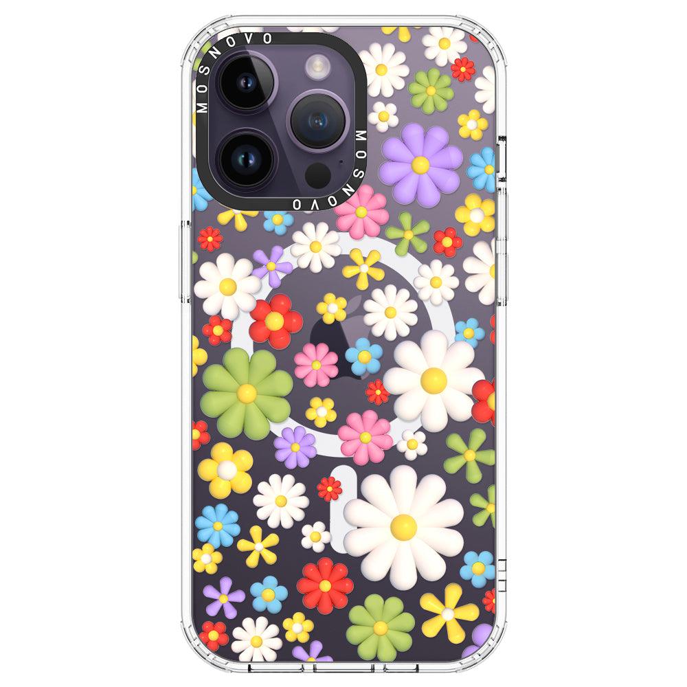 3D Flowers Phone Case - iPhone 14 Pro Max Case - MOSNOVO