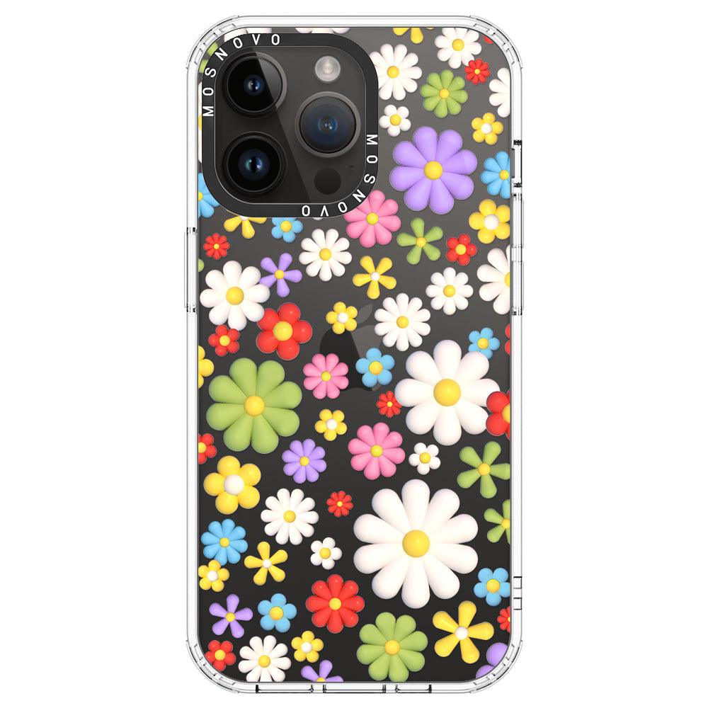 3D Flowers Phone Case - iPhone 14 Pro Max Case - MOSNOVO