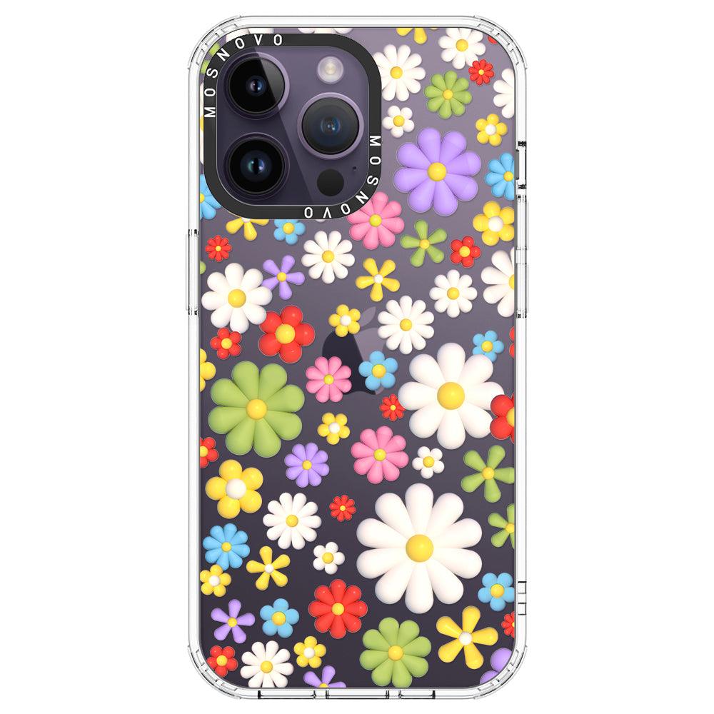 3D Flowers Phone Case - iPhone 14 Pro Max Case - MOSNOVO