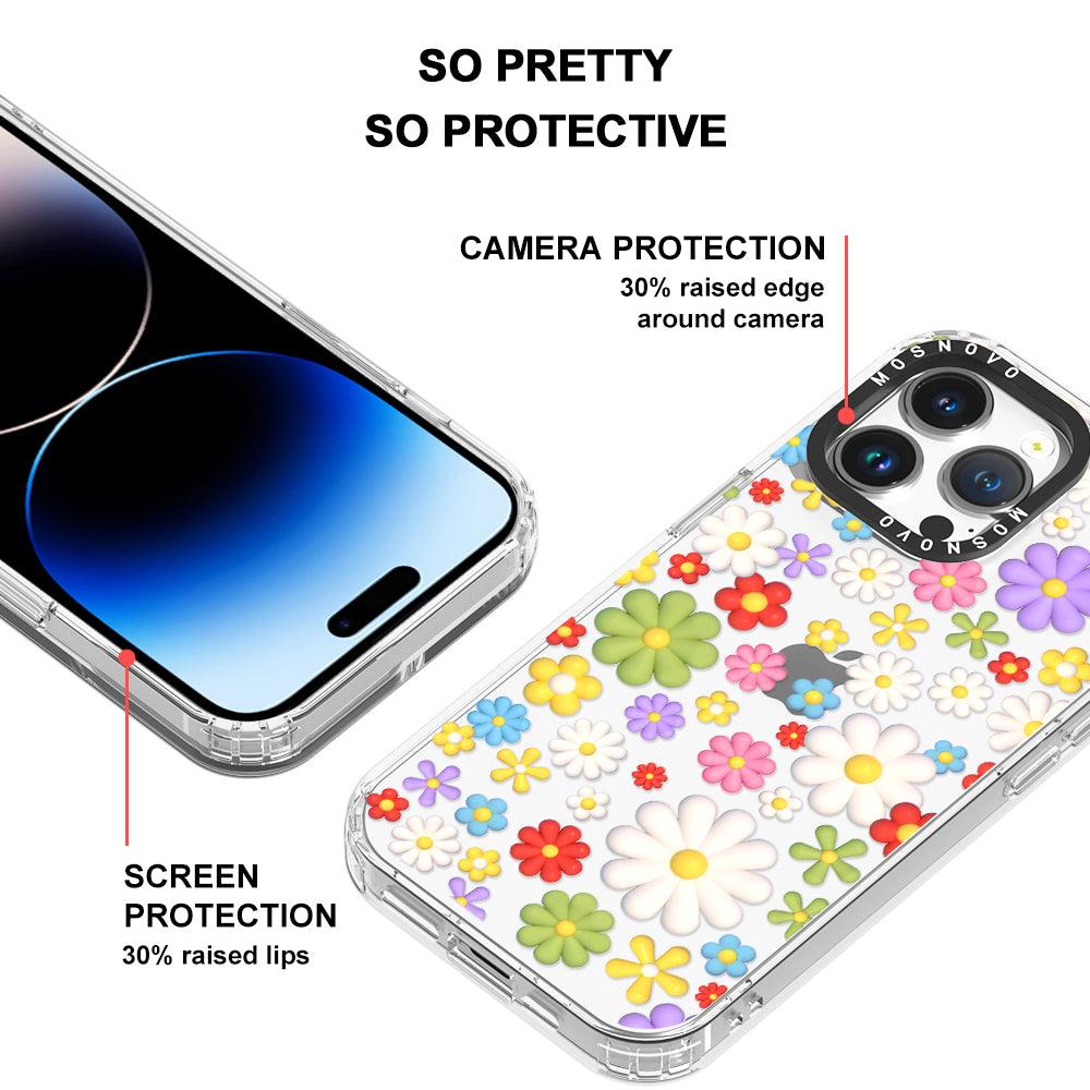 3D Flowers Phone Case - iPhone 14 Pro Max Case - MOSNOVO