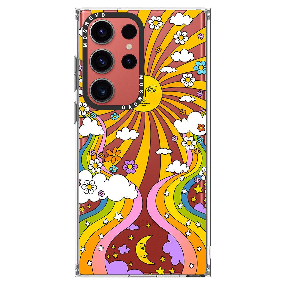 70s Psychedelic Groovy Art Phone Case Samsung Galaxy S23 Ultra Case Mosnovo 7898