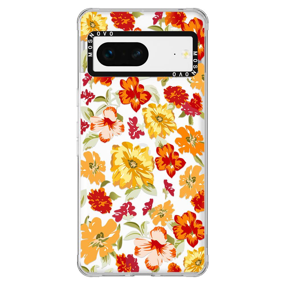 70s Boho Yellow Flower Phone Case - Google Pixel 7 Case - MOSNOVO