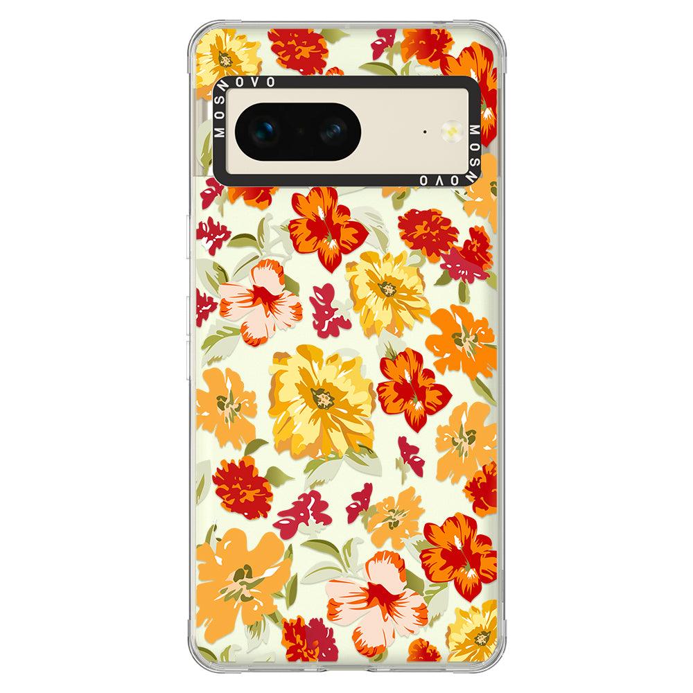 70s Boho Yellow Flower Phone Case - Google Pixel 7 Case - MOSNOVO