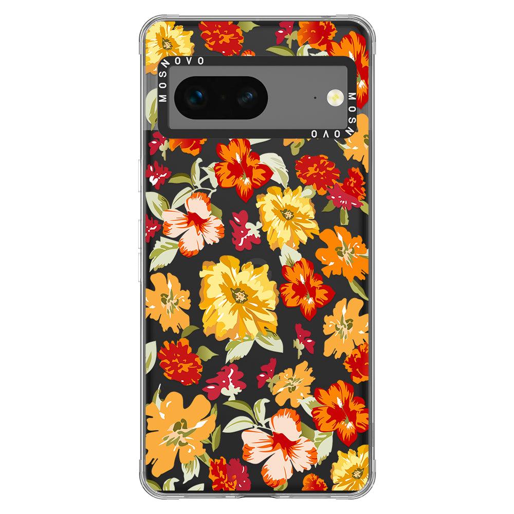 70s Boho Yellow Flower Phone Case - Google Pixel 7 Case - MOSNOVO