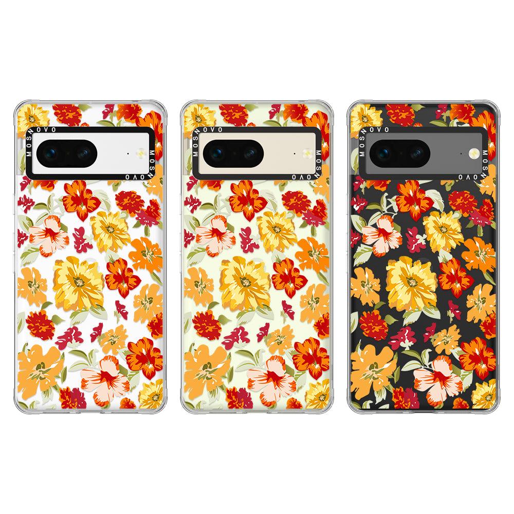 70s Boho Yellow Flower Phone Case - Google Pixel 7 Case - MOSNOVO