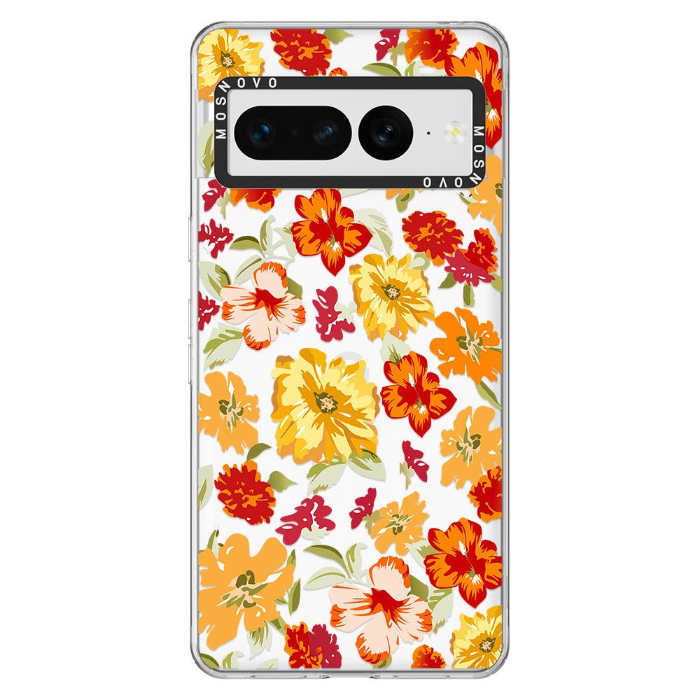 70s Boho Yellow Flower Phone Case - Google Pixel 7 Pro Case - MOSNOVO