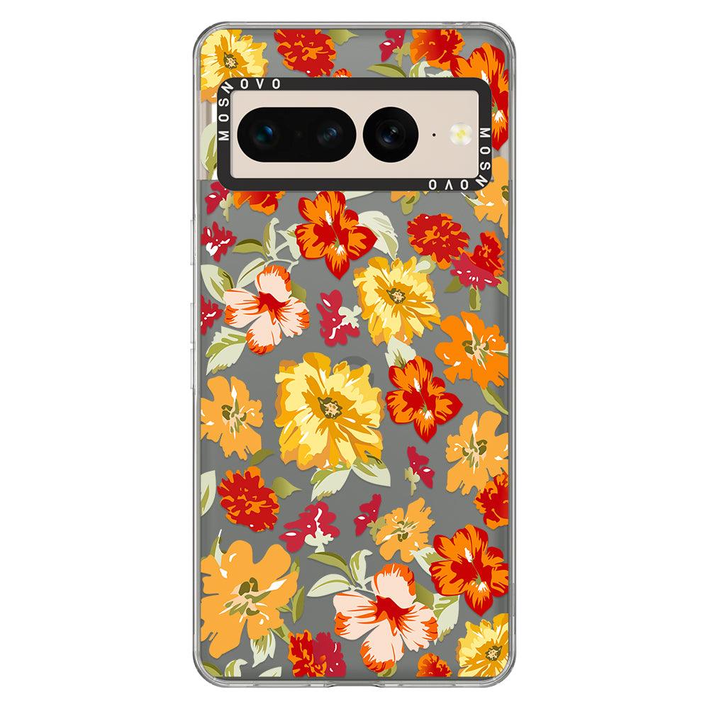 70s Boho Yellow Flower Phone Case - Google Pixel 7 Pro Case - MOSNOVO