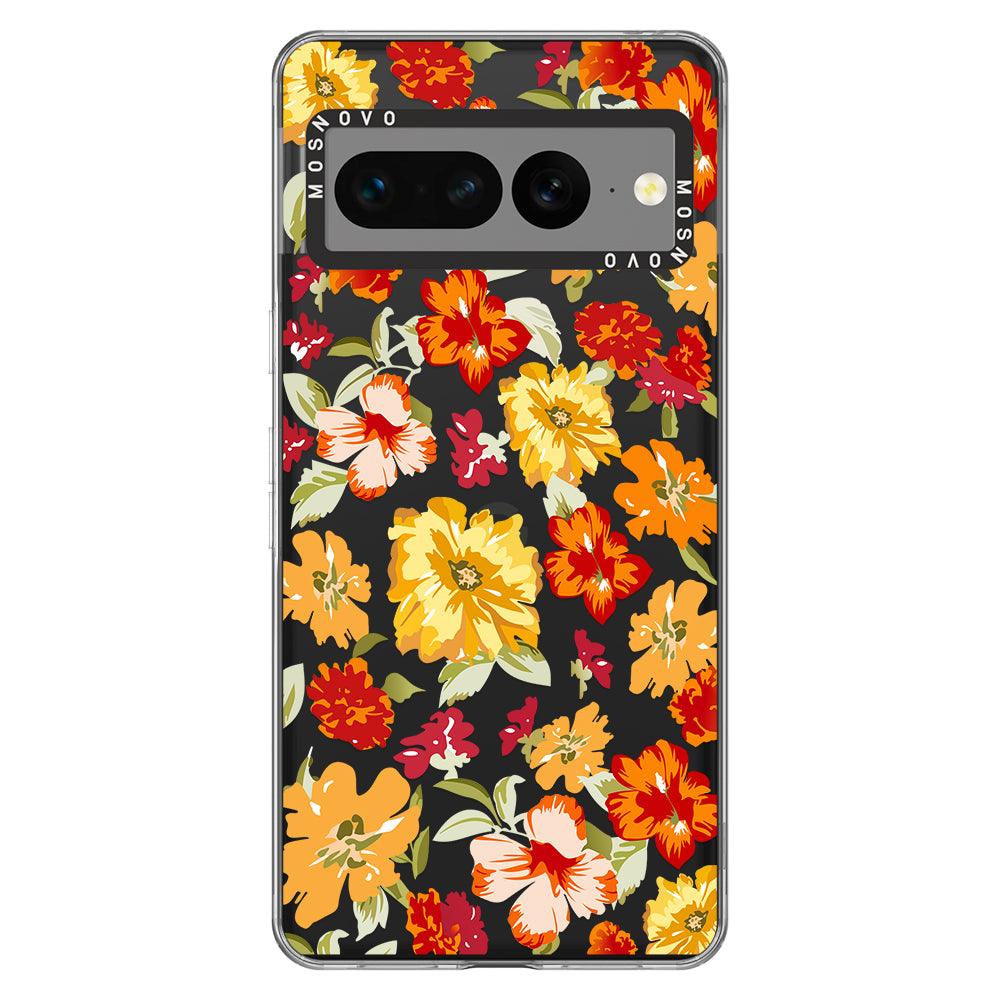 70s Boho Yellow Flower Phone Case - Google Pixel 7 Pro Case - MOSNOVO