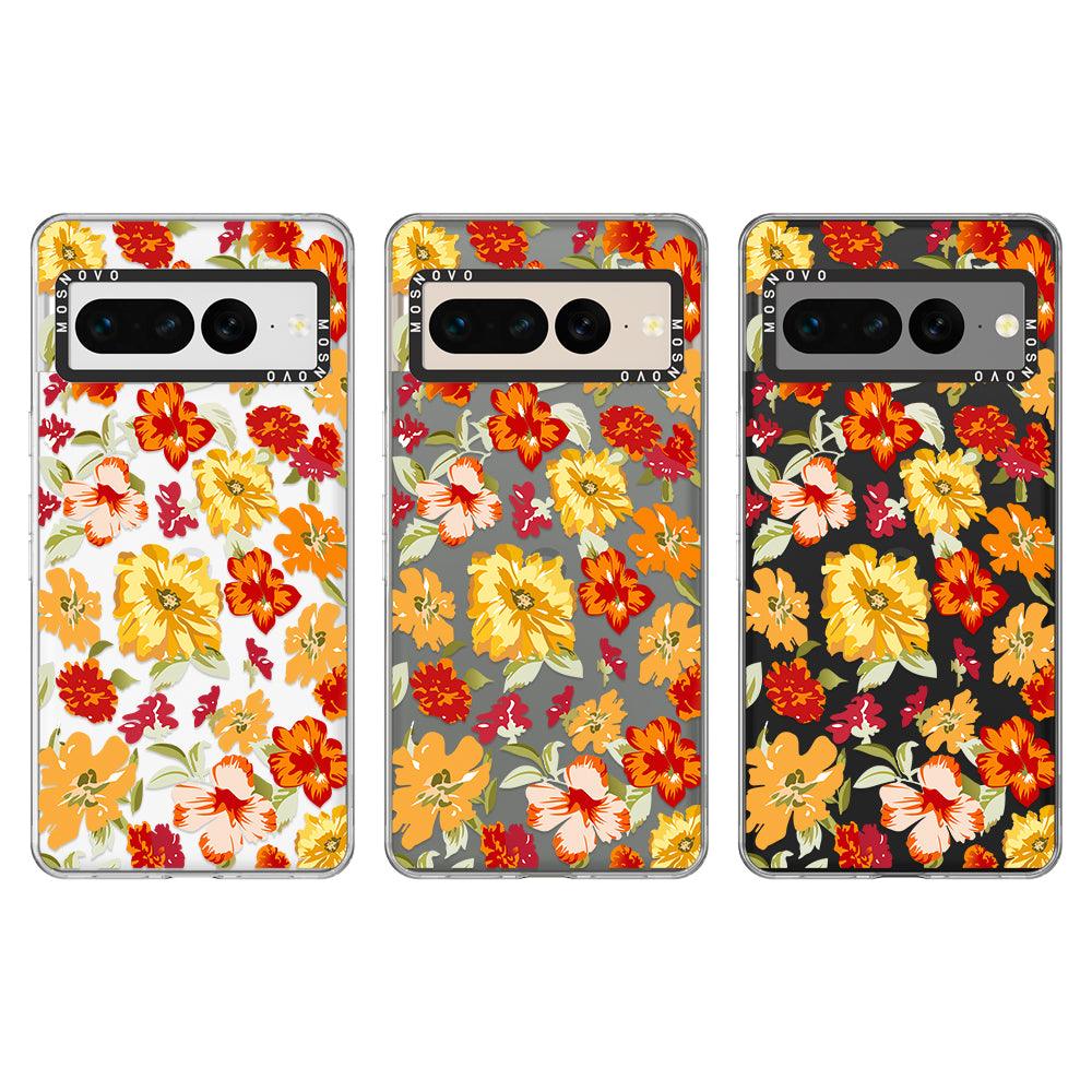 70s Boho Yellow Flower Phone Case - Google Pixel 7 Pro Case - MOSNOVO