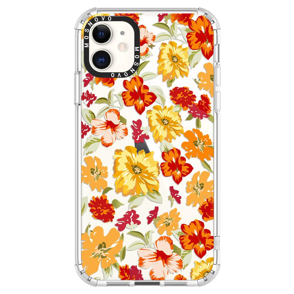 70s Boho Yellow Flower Phone Case - iPhone 11 Case - MOSNOVO