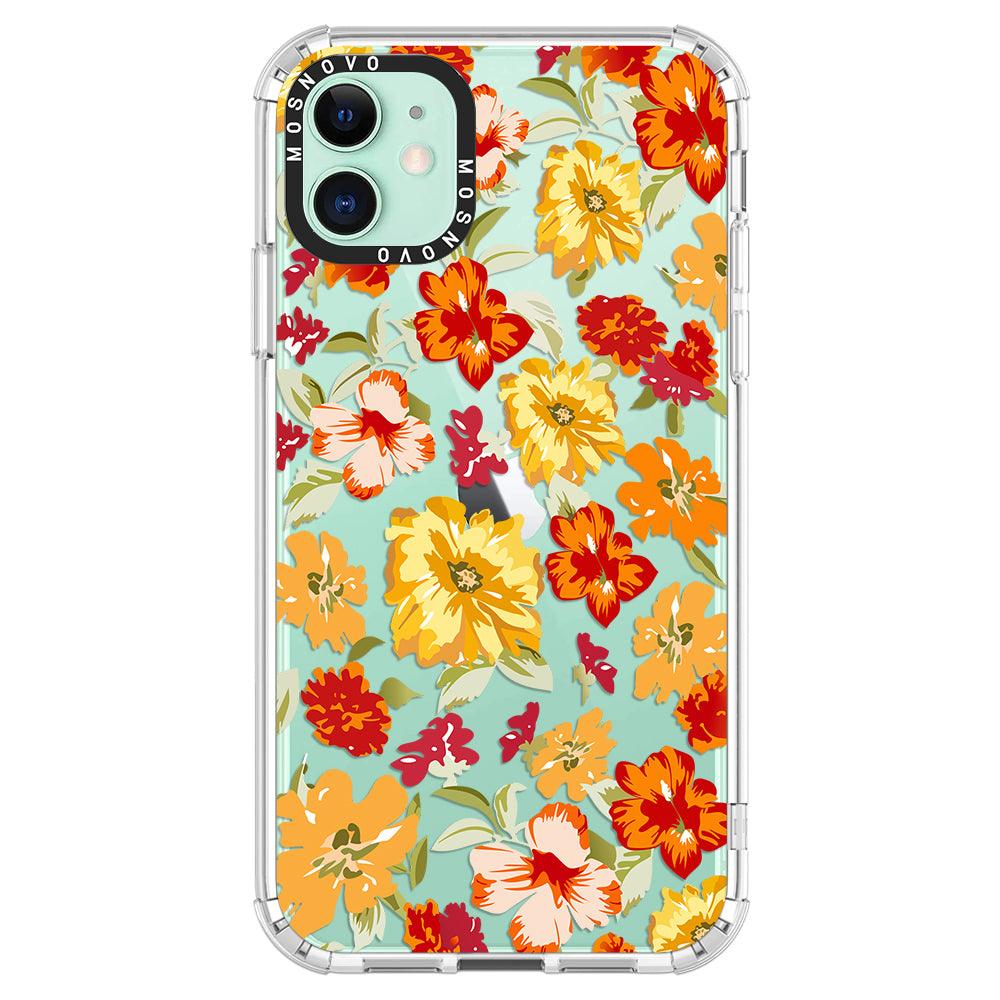 70s Boho Yellow Flower Phone Case - iPhone 11 Case - MOSNOVO