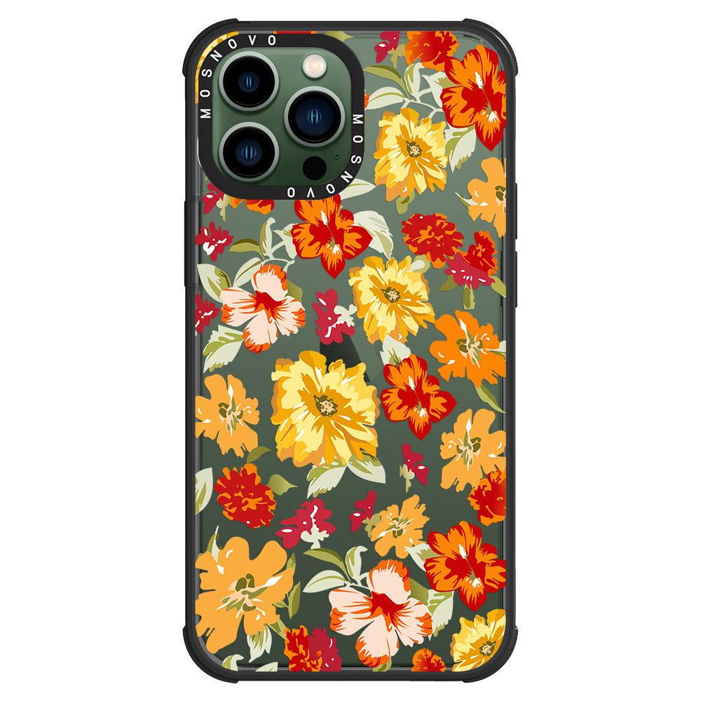 70s Boho Yellow Flower Phone Case - iPhone 13 Pro Max Case - MOSNOVO