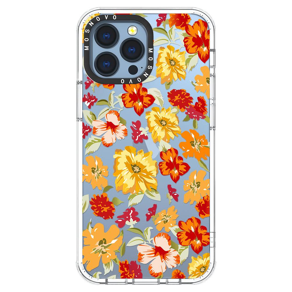 70s Boho Yellow Flower Phone Case - iPhone 13 Pro Max Case - MOSNOVO